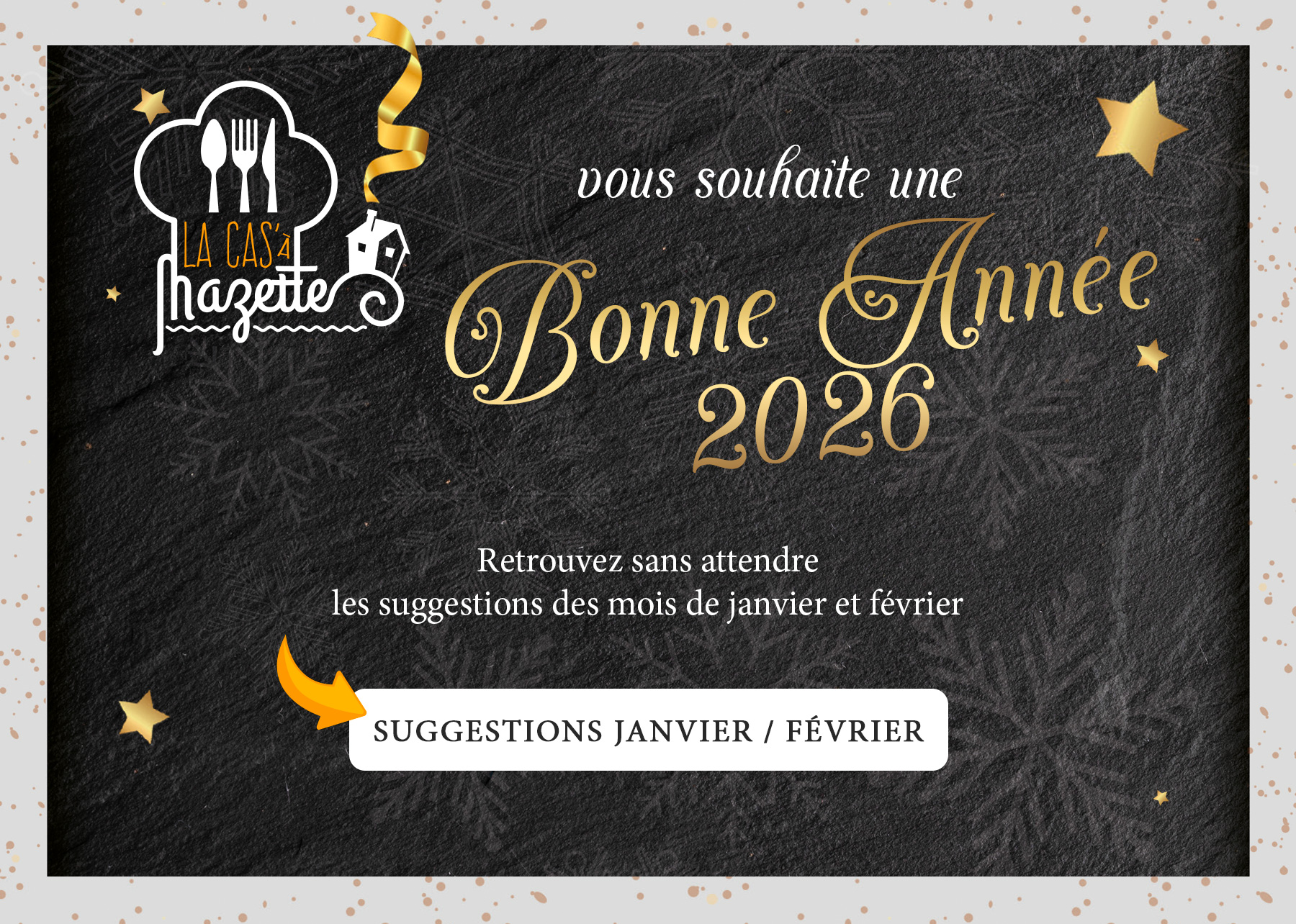 Meilleurs vœux 2026, découvrez nos suggestions de janvier et février